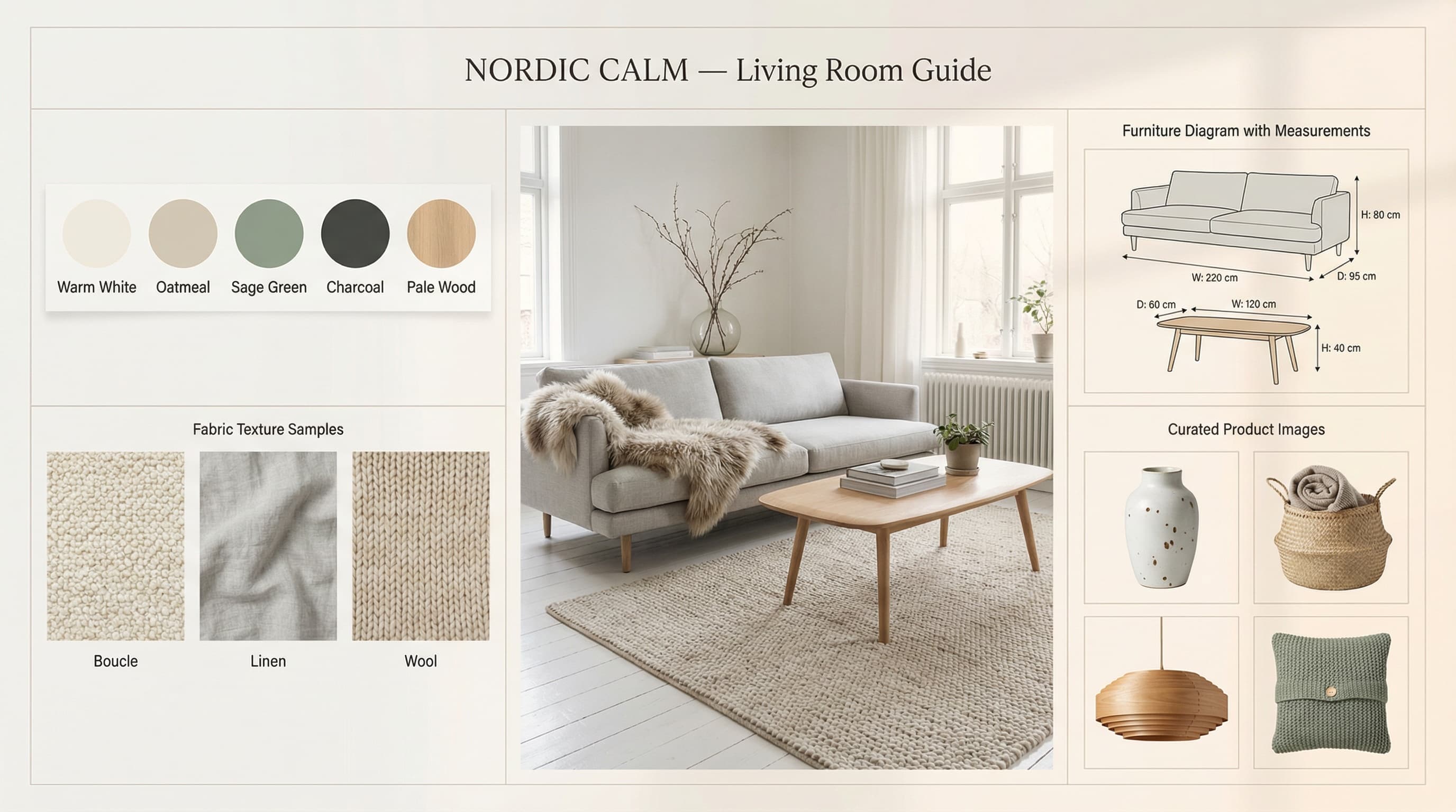 Scandinavian Living Room Mood Board
